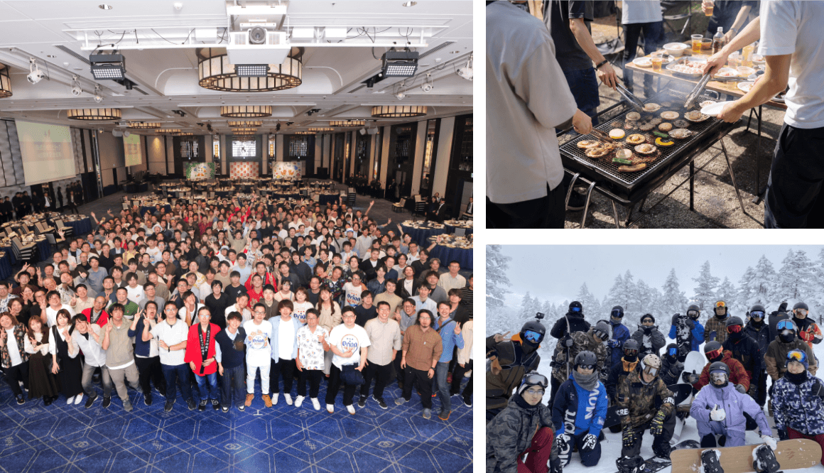 社内行事・イベントのイメージ(全社イベント、バーベキュー、スノーボードツアー)