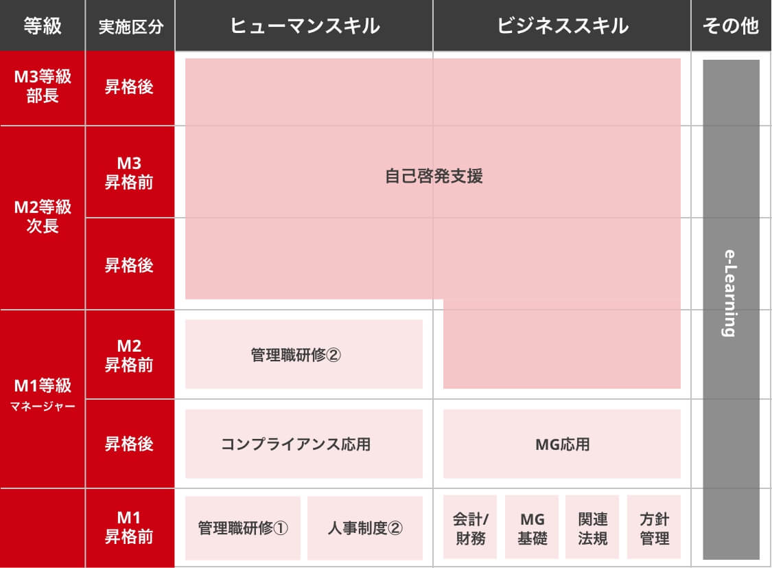 専門職コースの成長ステップ表